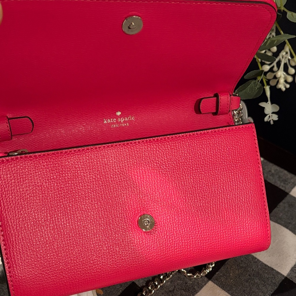 Kate Spade Pink and White Houndstooth Clutch - Picture 4 of 5